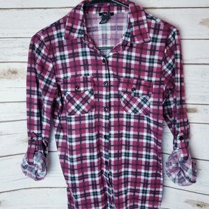 Rue 21 Maroon Flannel Size Small